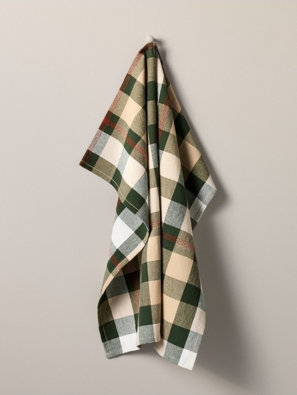 NWT Hearth & Hand Magnolia Toffee Green Plaid Flour Sack Kitchen Towel 30x30